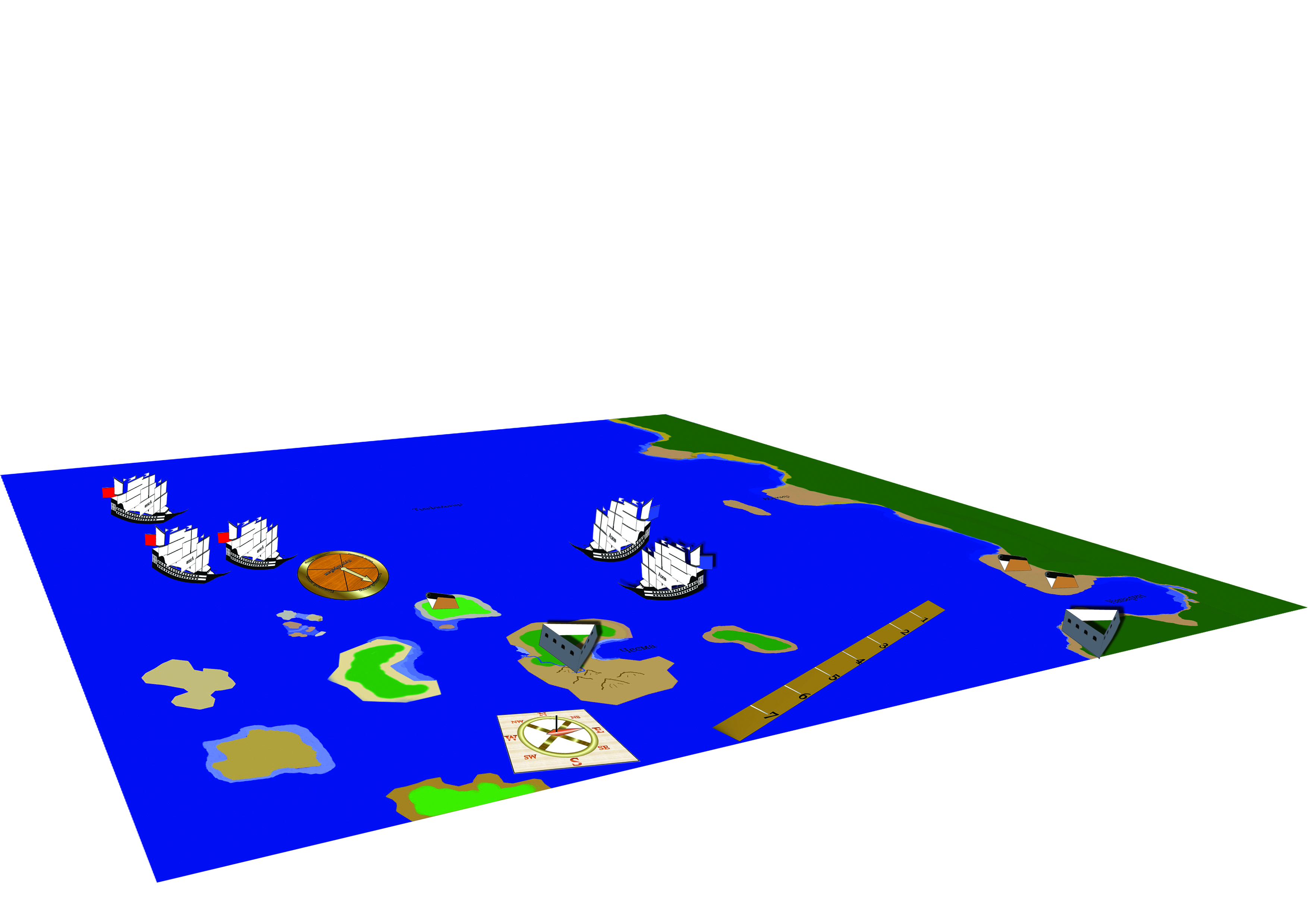 Общий вид настольной игры "Флотоводец".
