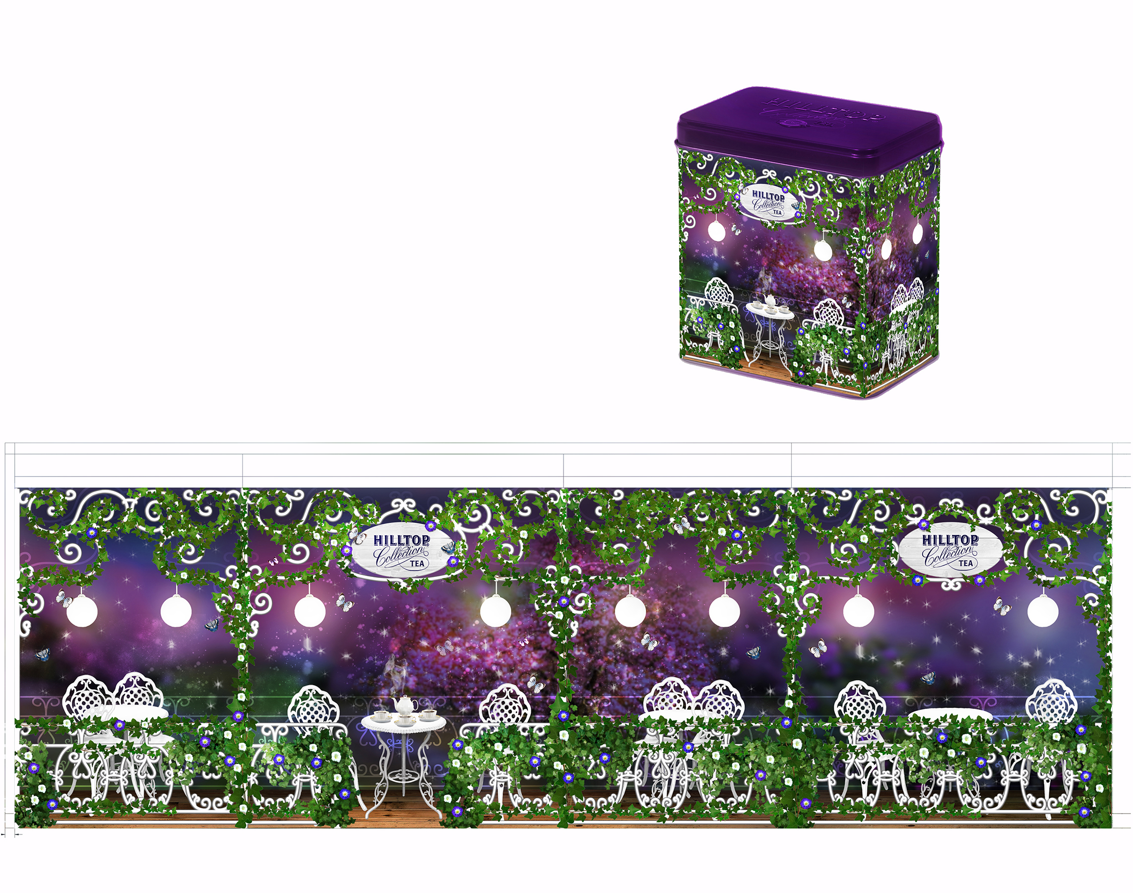 Эскиз упаковки подарочного чая Hilltop Музыкальная шкатулка2