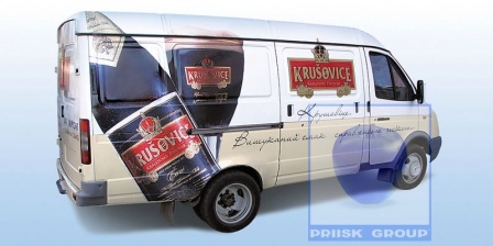 Брендирование фирменного транспорта для ТМ "Krusovice"
