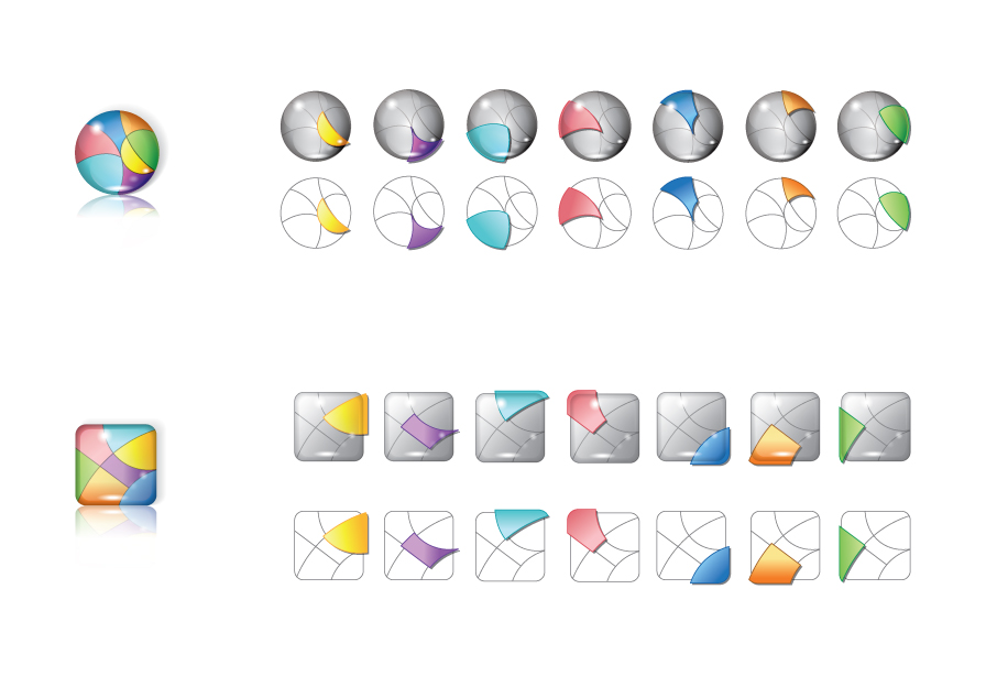 "Сборный" логотип из 7 частей.