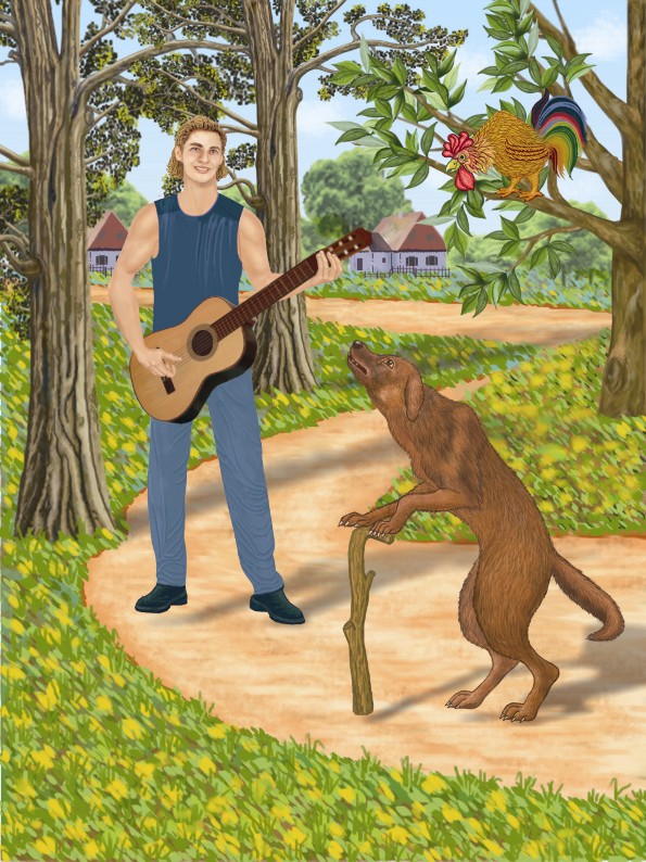 Иллюстрация к сказке "Бременские музыканты"