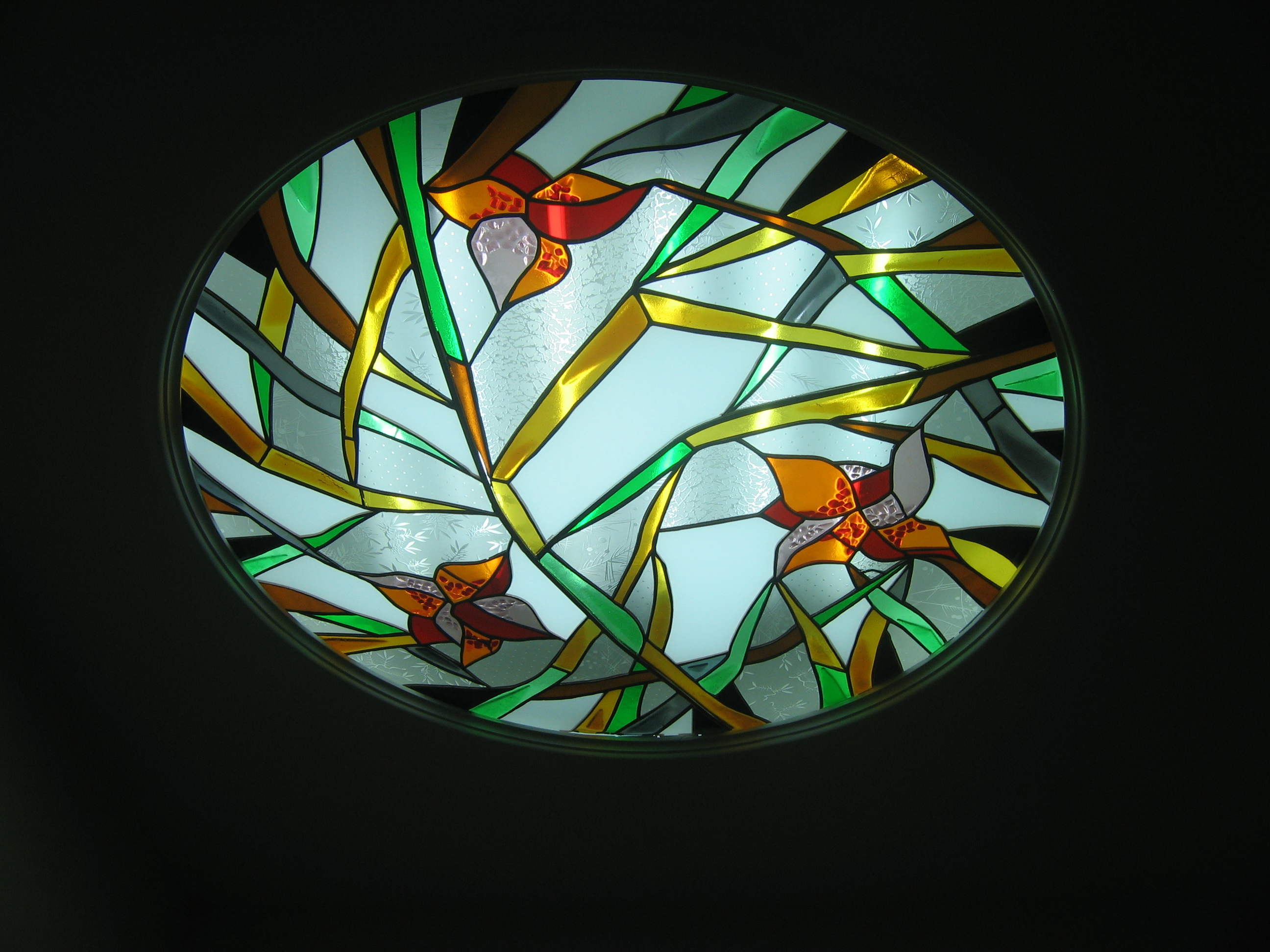 потолочный витраж с подсветкой"тиффани"и"фьюзинг2