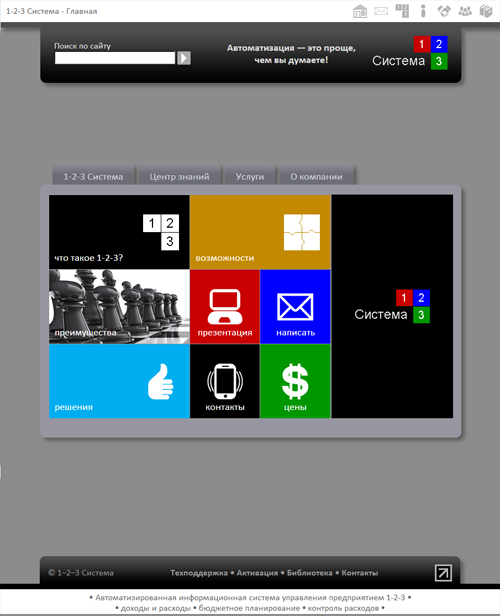 Сайт системы управления предприятием (типа 1С)