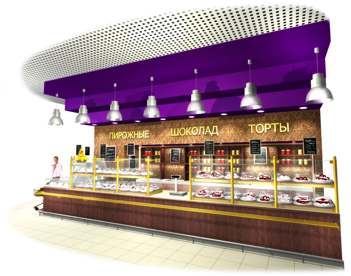 Кондитерский отдел супермаркета "СибГигант", г. Новосибирск