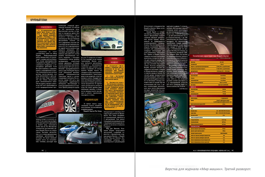 Верстка. «Мир машин». Третий разворот.