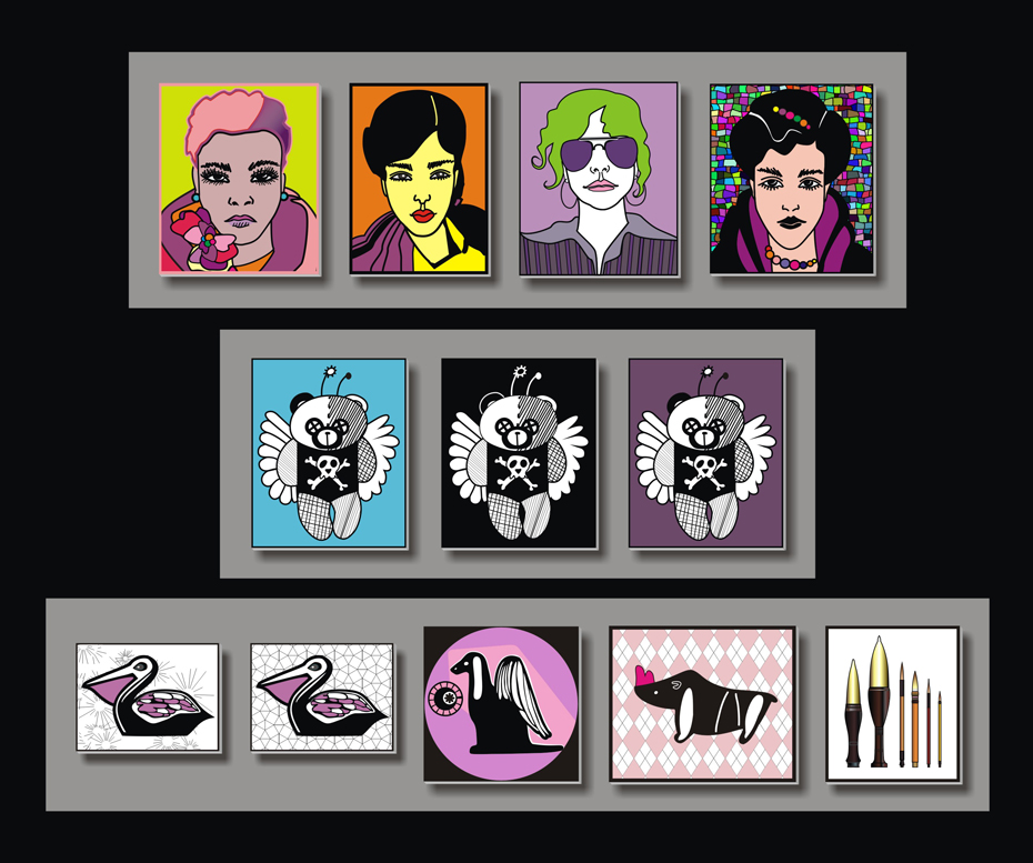 Прямоуголбные значки "Pop-art"