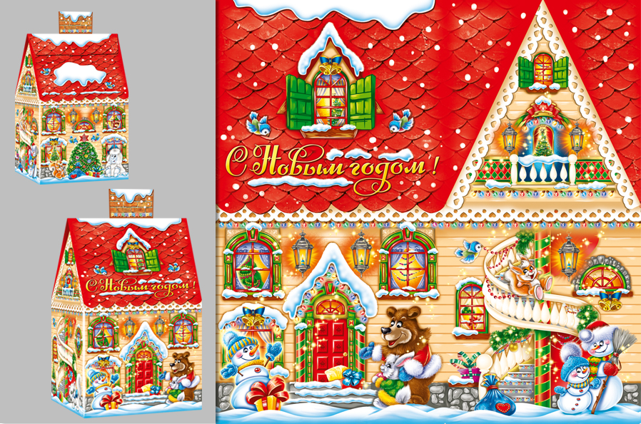 новогодняя упаковка Зимний дом (1)