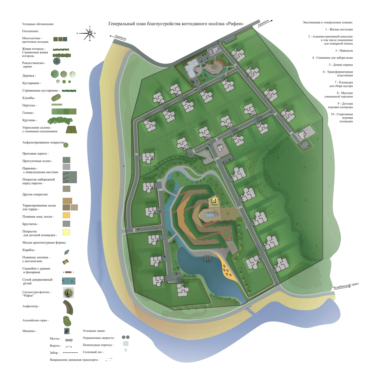 Генеральный план коттеджного посёлка