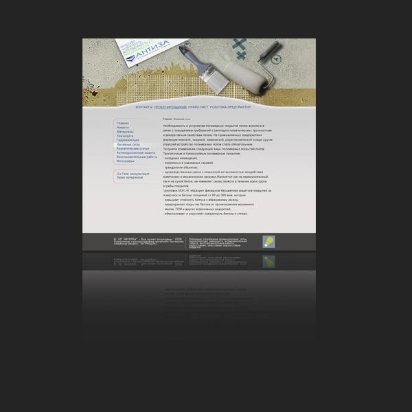 Дизайн сайта www.antiza.by