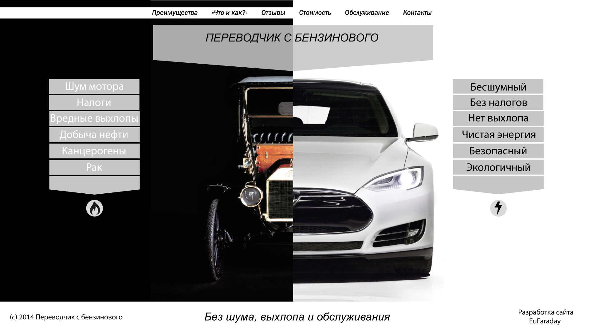 Дизайн сайта "Переводчик с бензинового"