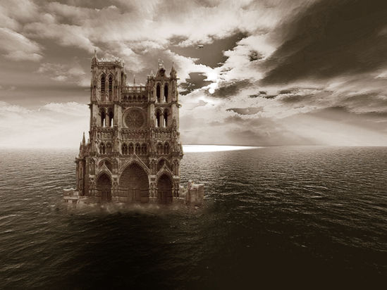 коллаж «Замок на воде»