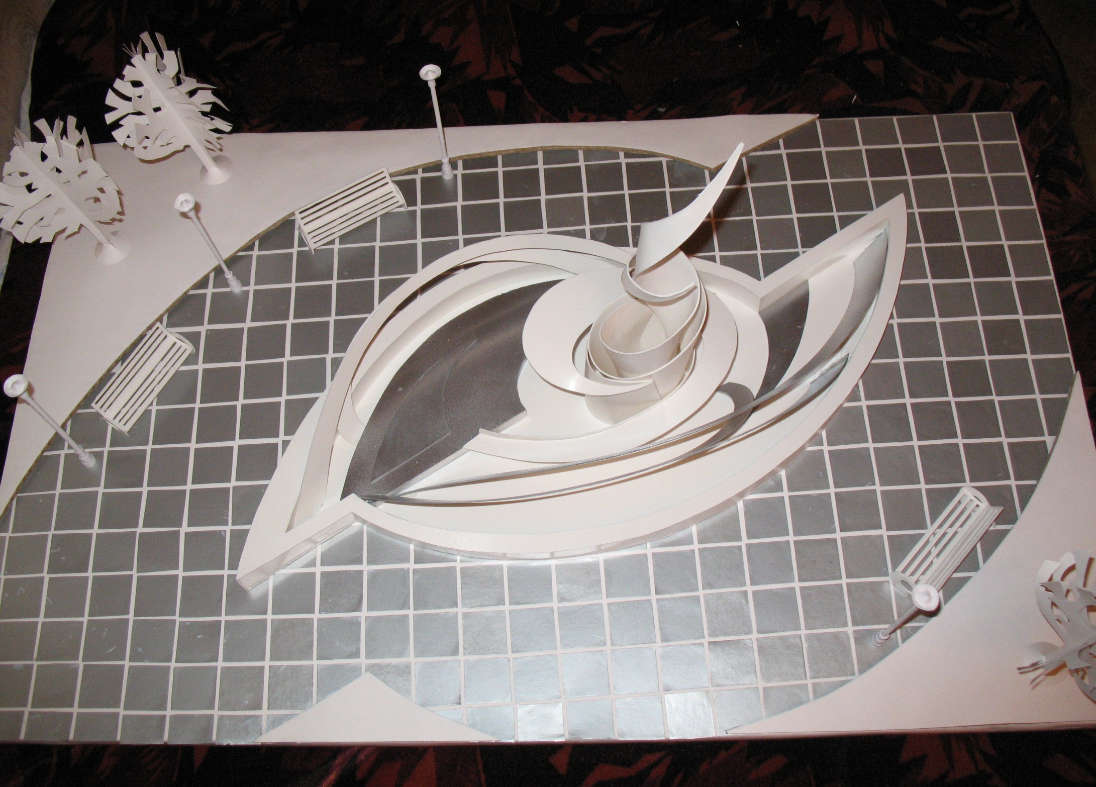 макет фантана, вид сверху