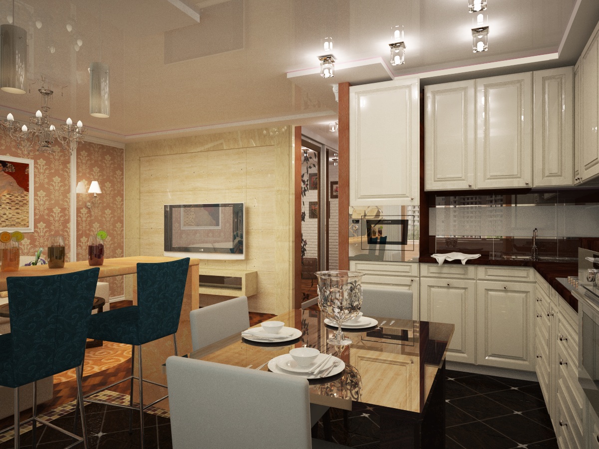 гостиная классическая вид 2