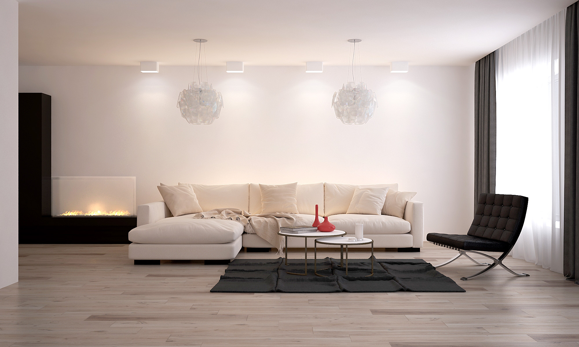 Гостиная с камином