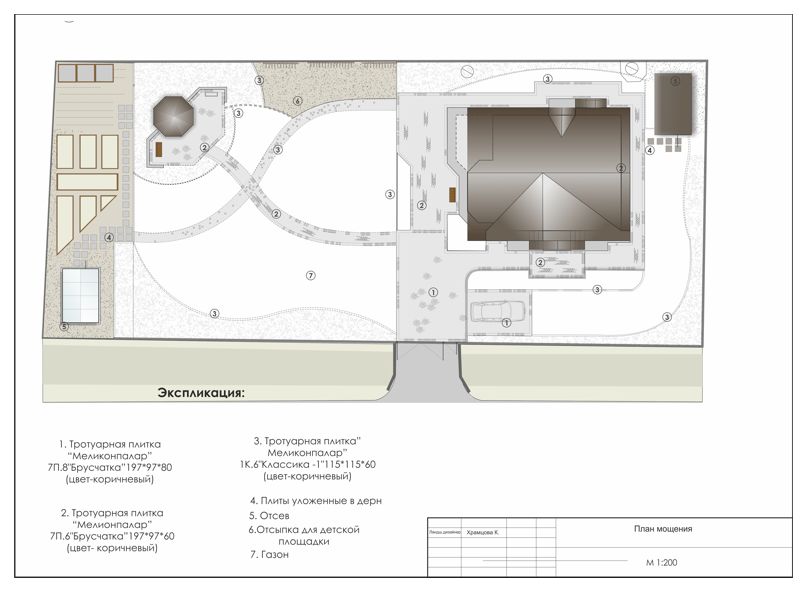План мощения, пос. Холмы