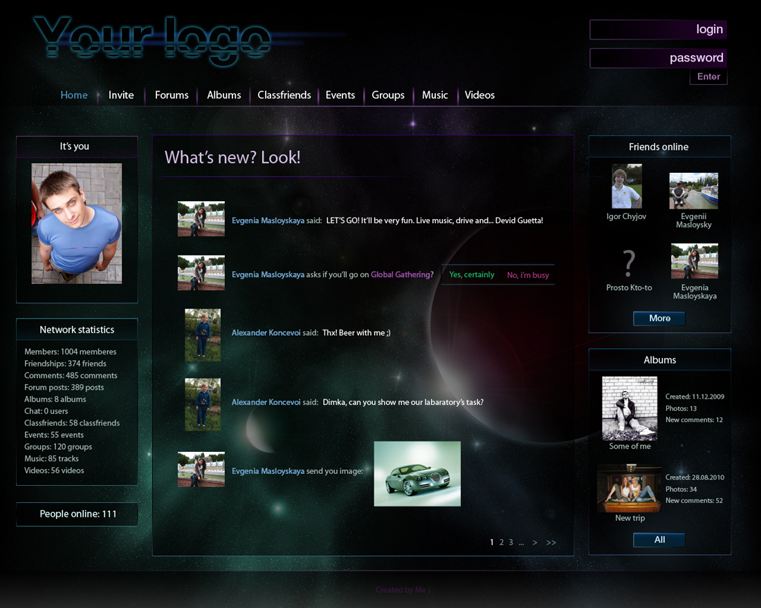 Шаблон для Соц. сети