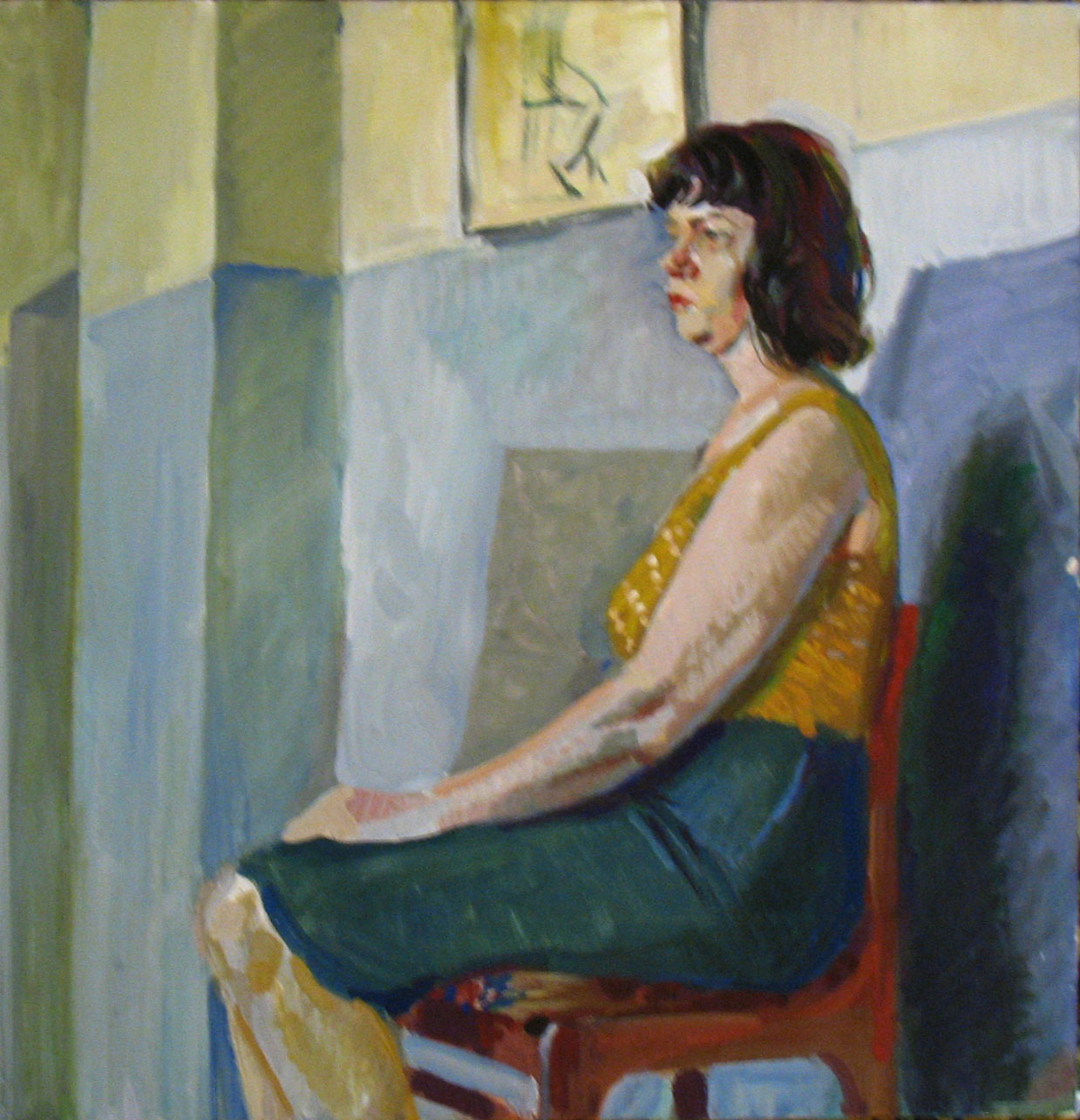 живопись, академическая, портрет натурщицы