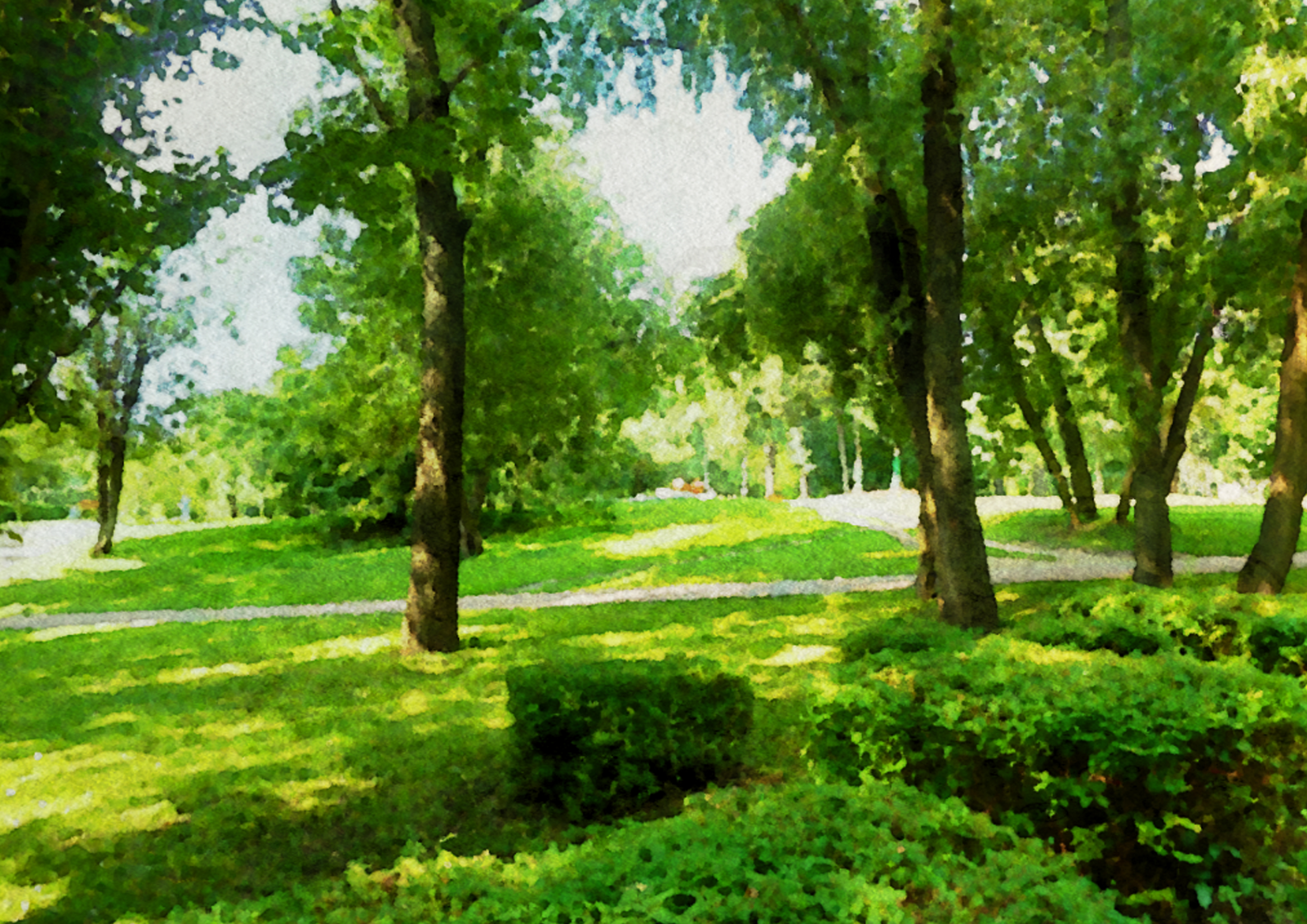 этюд. сквер. акварель