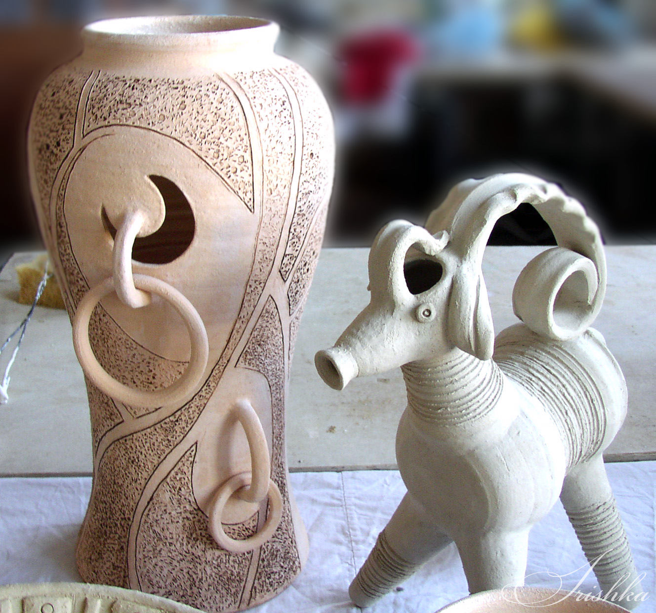 Керамическая декоративная ваза и гончарное изделие