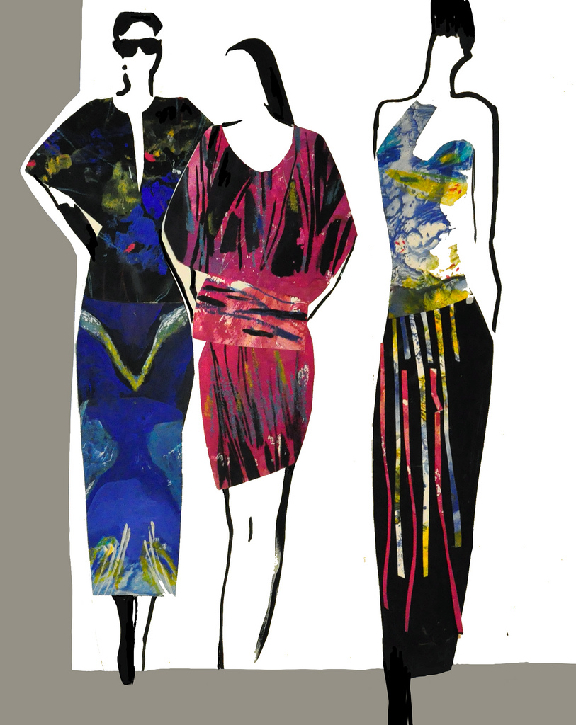 Эскиз применения для плательных тканей