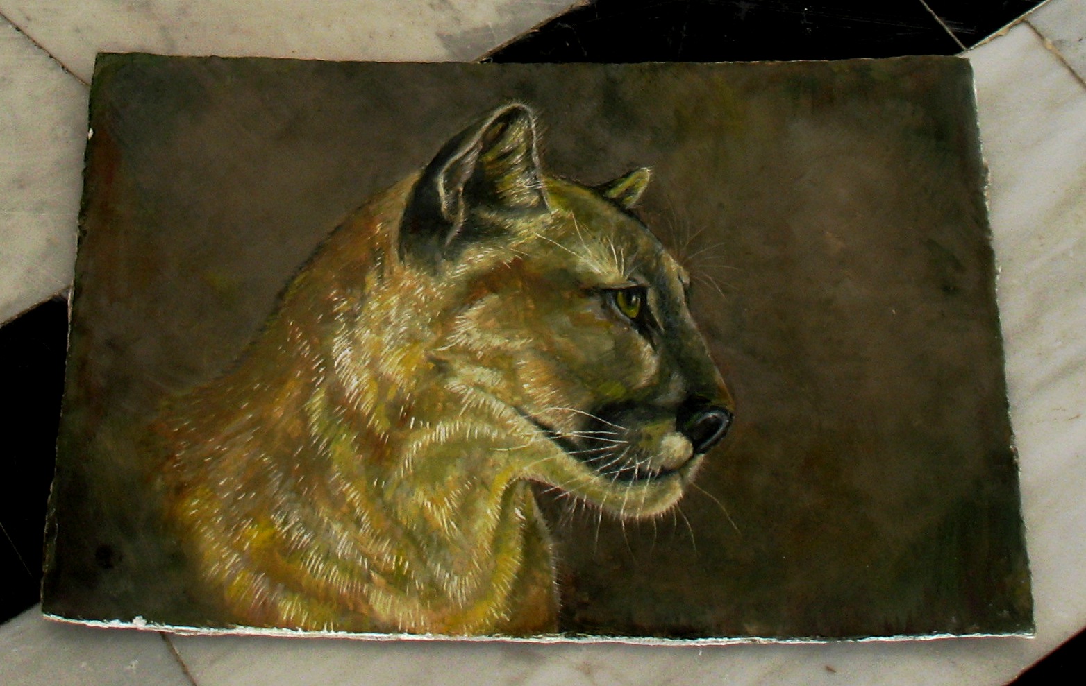 Техника левкас (выцарапывание), масло