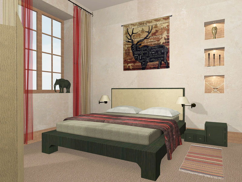 Спальня зона кровати