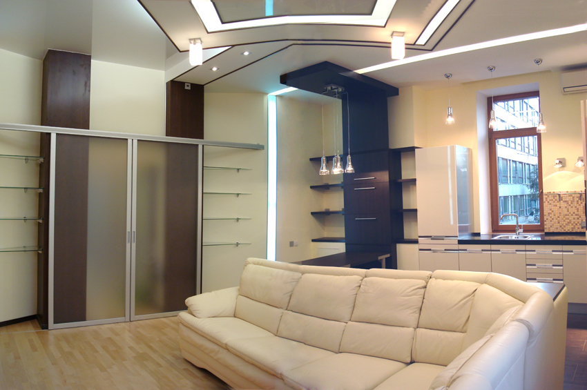 Гостинная-кухня частный интерьер