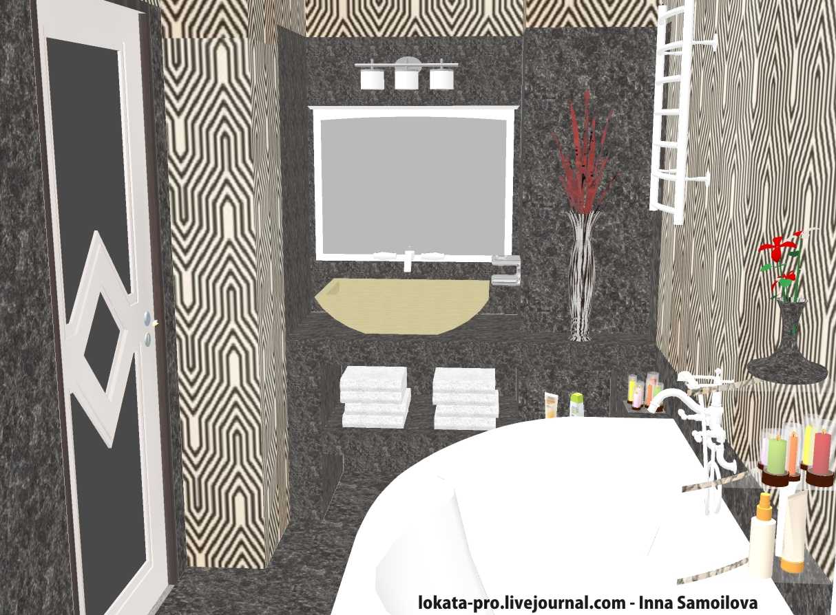 Ванная монохром, Овражная 12