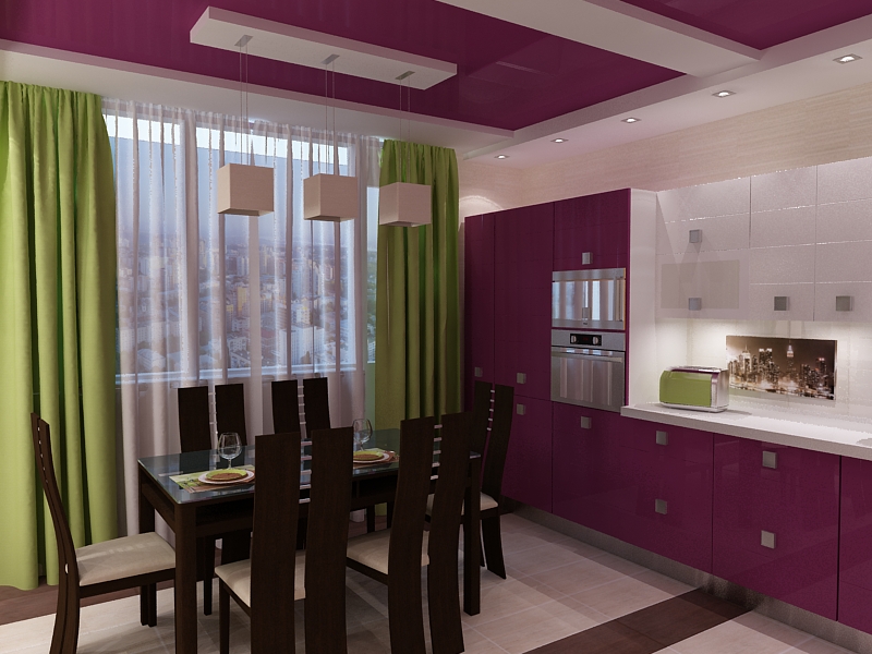 Яркий дизайн 4-х комнатной квартиры(прихожая-гостиная-кухня)