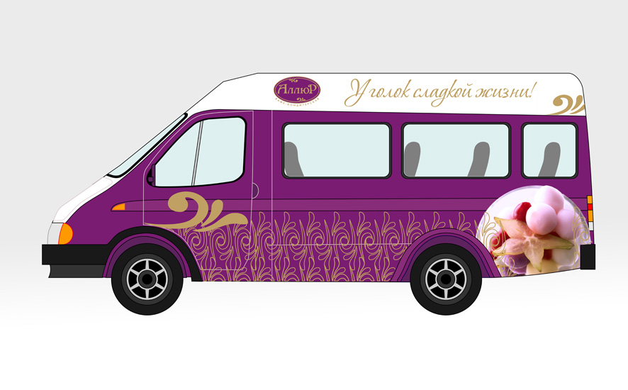 Реклама на транспорте. Кафе "Аллюр"