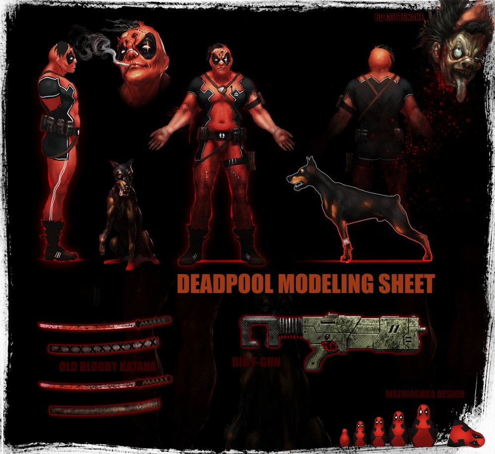 Моделлинг лист для Дедпула.