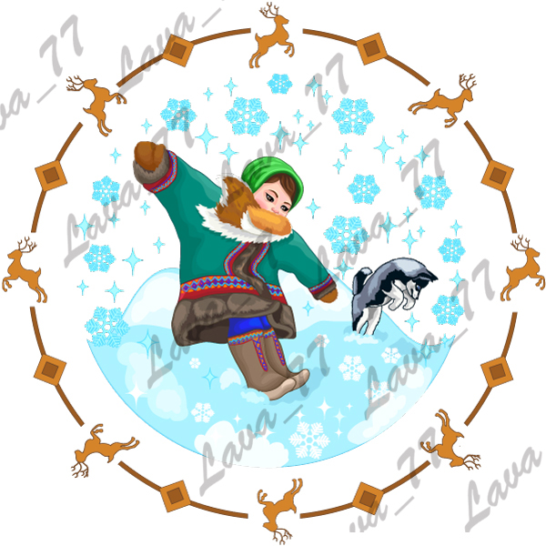 Из серии макетов к тарелкам "Народы Севера"