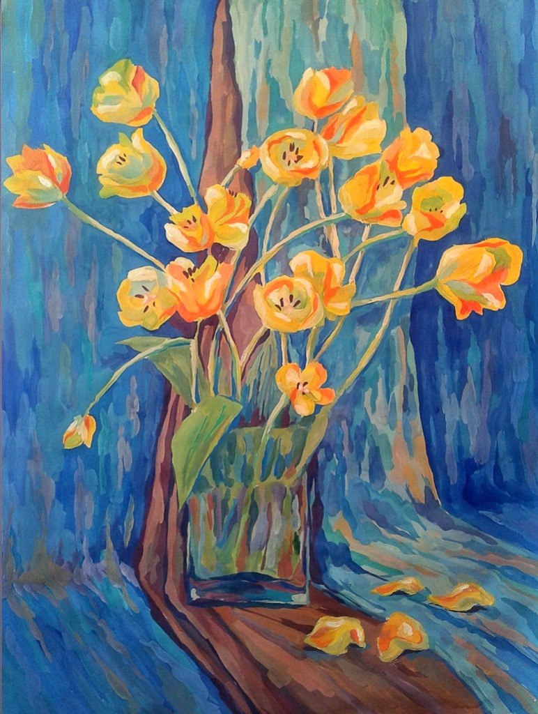 Жёлтые тюльпаны.