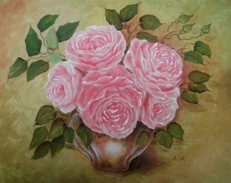 Acrylic floral paintings