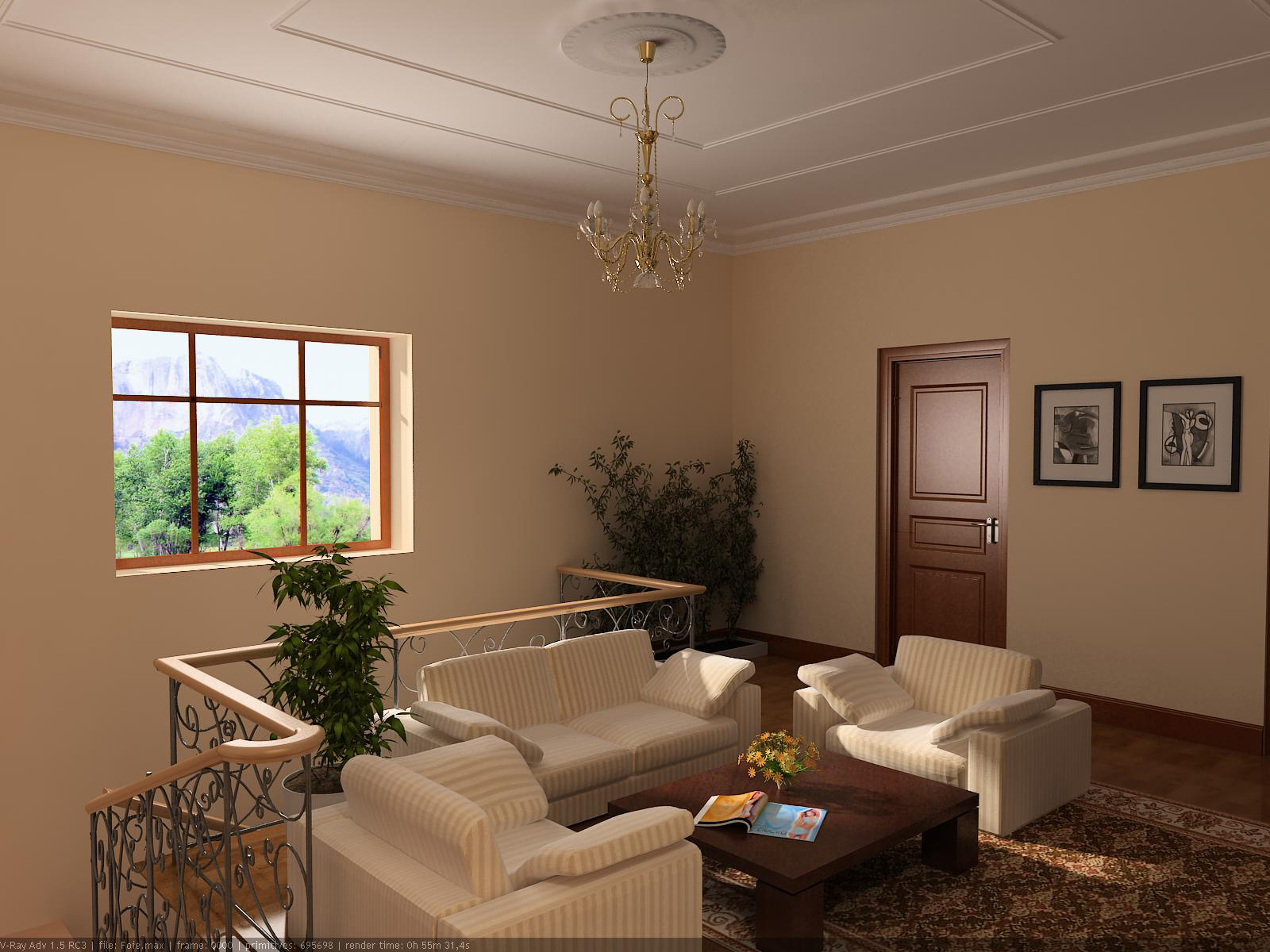 Холл в котедже 2 этаж