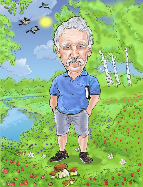 шарж компьютерный dijital с сюжетом