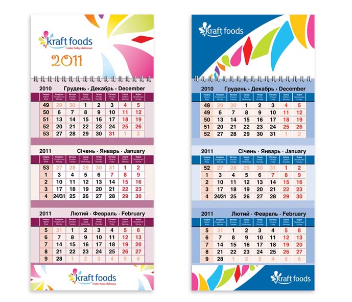 Квартальный календарь «Kraft foods» 2011