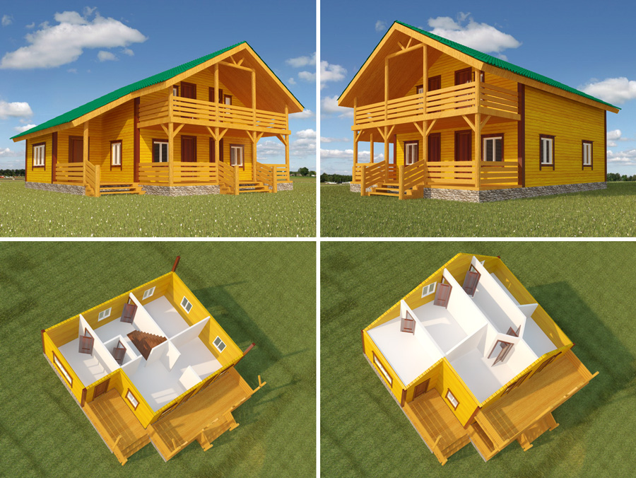 Моделирование домов из бруса для сайта