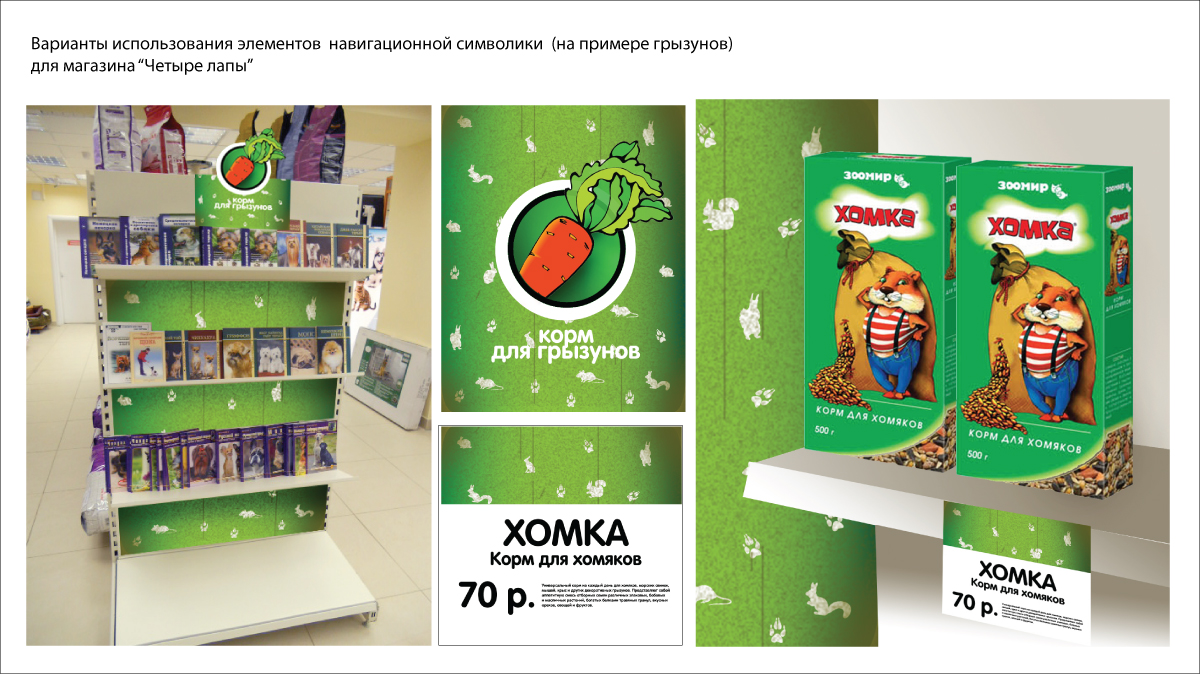 фирменный стиль для магазина "Четыре лапы"