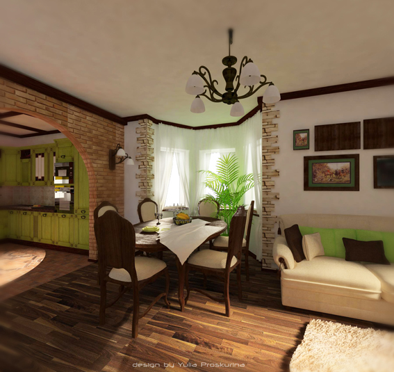 Столовая в "Чешском Доме" с элементами "кантри"