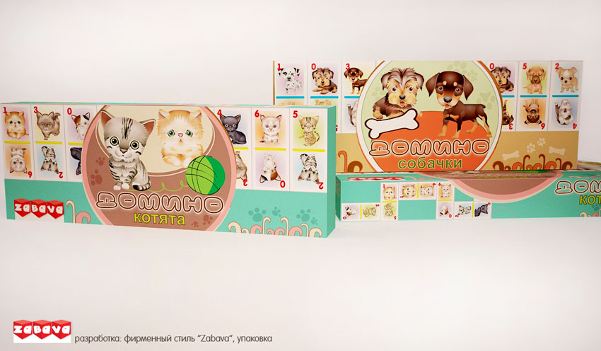 разработка фирменного стиля, упаковок "Zabava"