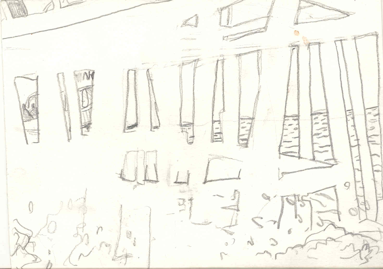 через белое