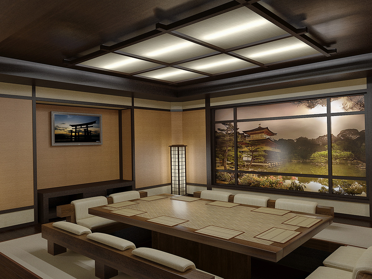 Визуализация и дизайн ресторана "Хотей" в японском стиле