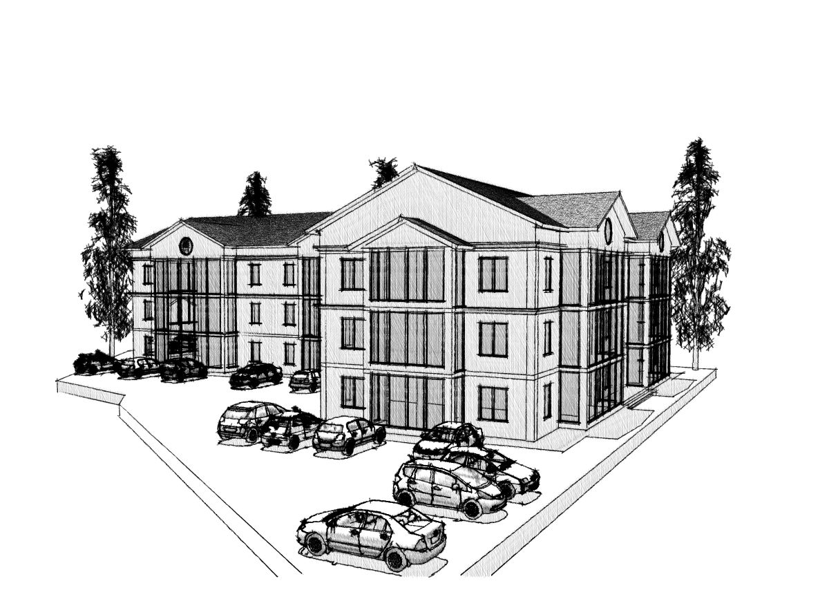 Эскиз малоэтажных многоквартирных жилых домов, г. Геленджик