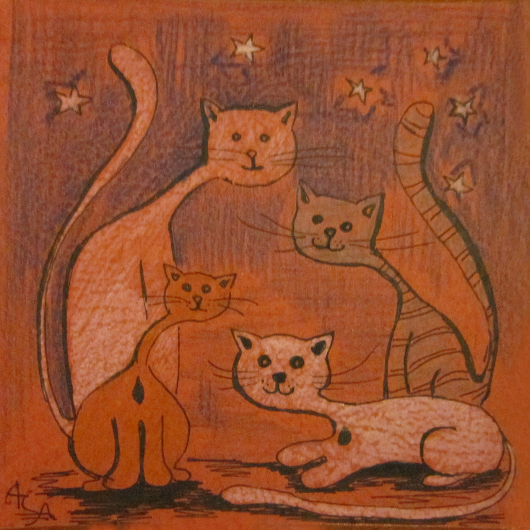 Серия поздравительных мини-открыток "Коты")