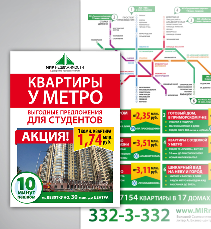 Листовка для компании "МИР недвижимости"