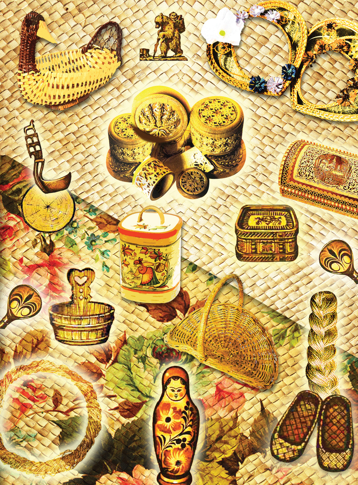 скрап-карта "Деревянные поделки"