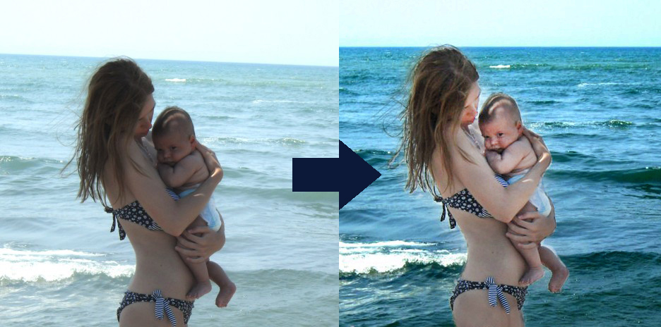 Цветокоррекция, выравнивание горизонта, детализация