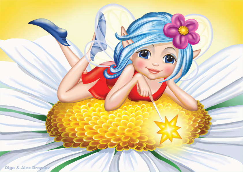 Фея на ромашке