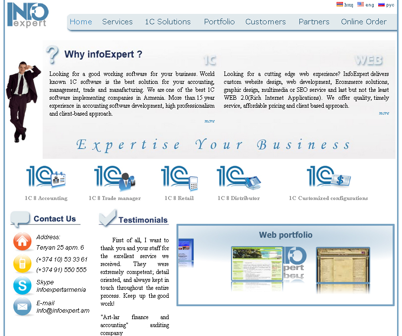 Site design for InfoExpert LLC